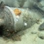 A bronze cannon in situ in Area D, wreck of the first-rate warship HMS Victory.